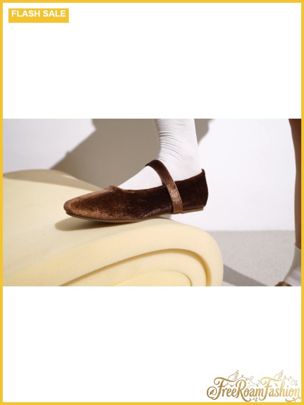Velvet Mary Jane Ballet Flats Woven Comfort Memory Foam Buckle Strap - Picture 6 of 6